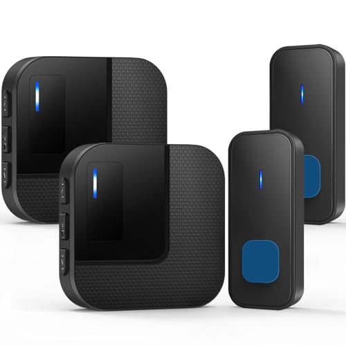 Kabol Wireless Doorbell, Plug in 1000ft Long Range Door Bell Chime, IP65 Waterproof Electric Cordless Door Bell Kits, 55 Melodies, 5 Volume Levels, 2 Battery Operated Button and 2 Receivers