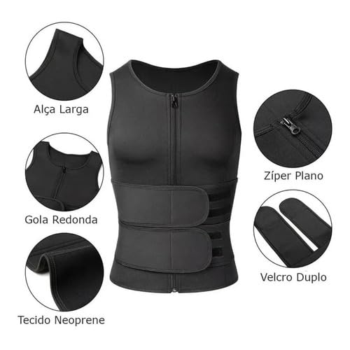 Regata Cinta Modeladora Térmica Compressão Abdominal Masculina (M)