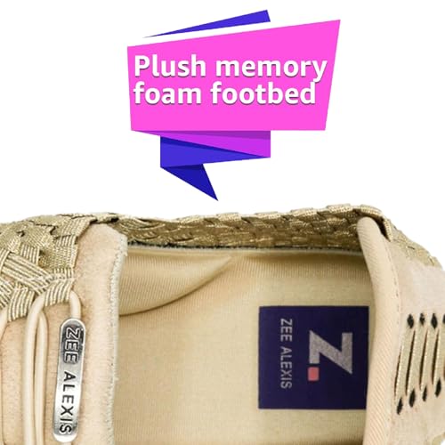 Image of Zee Alexis Women's Danielle Sneakers | Breathable Lightweight Flexible Casual Comfortable Slip-On No-Tie Elastic Laces Woven Shoes
