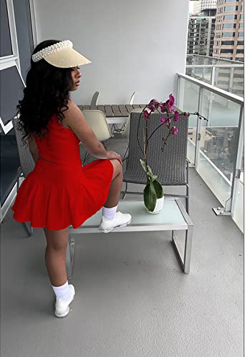 Tennis Skirts For Women 2 Piece Outfits Sets Skorts Skirts For Women Sleeveless Tank Crop Top Pleated Mini Skirt Golf Athletic Clubwear #TOP1