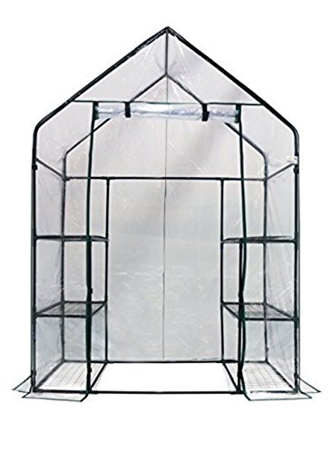 Homewell Walk-in Greenhouse Kit 3 Tiers 4 Shelves for Indoor or Outdoor Gardening with Roll Up Door...