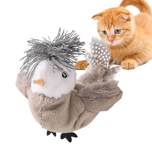 インタラクティブ 飛ぶ鳥 キャットトイ, 屋内用 インタラクティブ猫運動トイ, パタパタ動く アクティビティ飛ぶペット用品, 室内外 子猫遊び 誕生日 クリスマス