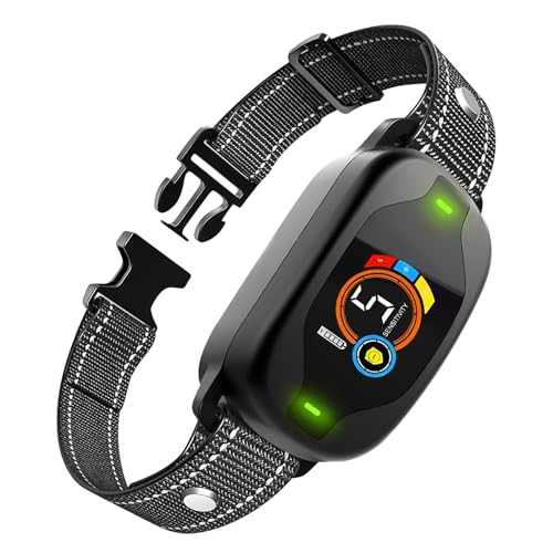 Jeikior Dog Bark Collar,Bark Training Collar with 5 Adjustable Sensitivity Beep Vibration Shock,Rechargeable Smart Barking Collar,Anti Barking Collar for Large Medium Small Dogs, Black