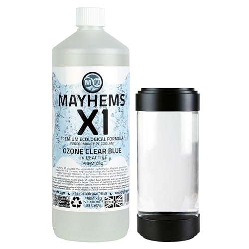 Mayhems - PC Coolant - X1 Premix - Eco Friendly Series, UV Fluorescent, 1 Litre, Clear Blue
