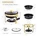 ROVSUN 5QT Chafing Dishes for Buffet 4 Pack, [Game Changer Maifanite-Coated] Chafing Dish Buffet Set, [Unique Black & Gold Color] Chafers and Buffet Warmers Sets with Lid Holder for Party Wedding