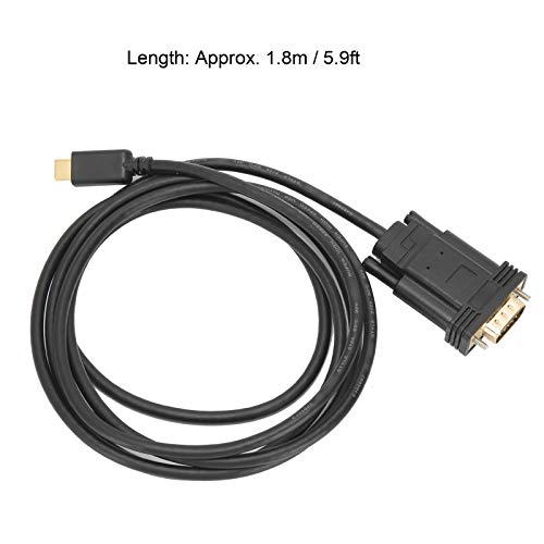 Cabo adaptador USB C para VGA, USB 3.1 para VGA macho conversor de cabo adaptador para Win 10/8/7/XP