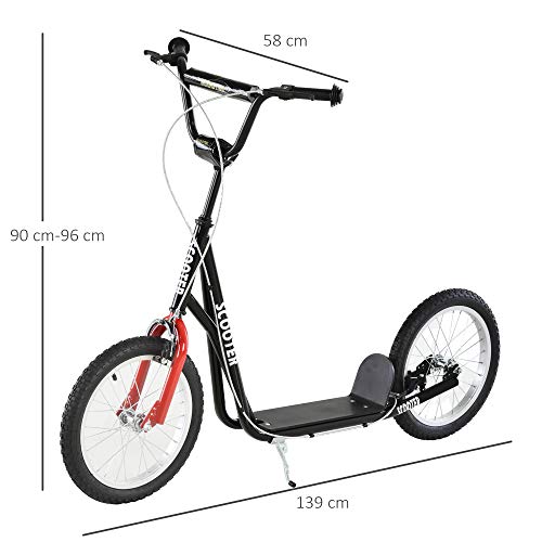HOMCOM Kinderroller mit Luftreifen und Sicherheitsmerkmalen