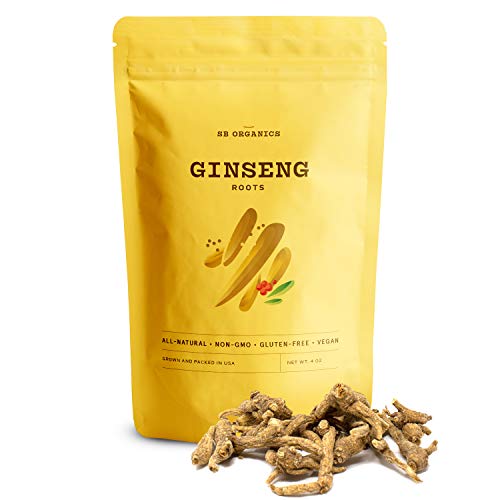 SB Organics Ginseng - Wisconsin Farmed Ginseng Root - Vegan, Non-GMO, Gluten Free Herb - 4 oz.