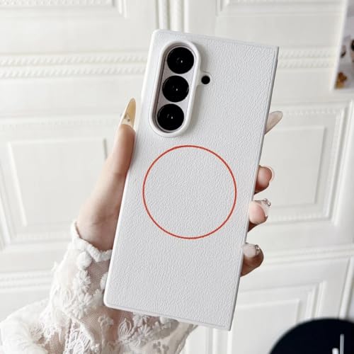 Coque Z Fold 7 cuir blanc : protection luxe fine à rabat