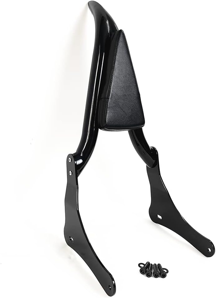 Black Sissy Bar Detachable Passenger Backrest Rear Pad Fit for 2015-2023 Kawasaki Vulcan S EN 650 VN650 S650 650cc [24 Inches]