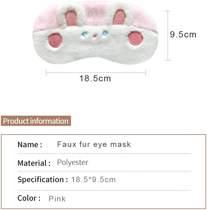 Miniatura 7 de PERFECTSIGHT Mascarillas para dormir, bonitas cubiertas de felpa para dormir, ligeras y ajustables, de piel sintética, para mujeres y hombres, para