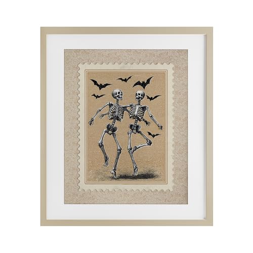 Impression encadrée squelettes dansants gris Stupell Industries verre Arlington Prints luxe