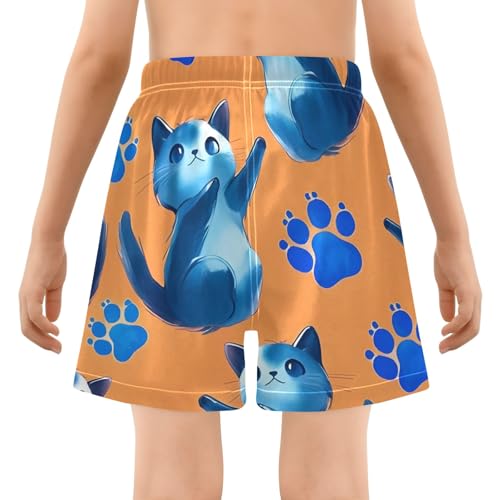 Bolaz Toddler Boys Swimwear Swim Trunks with Compression Liner 4T Kitten Orange3