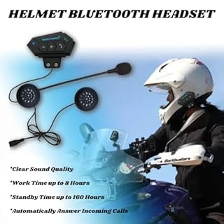 Auricolare Bluetooth per Casco da Moto, Casco per Moto Auricolare BT 5.0 Supporto per Chiamate in Vivavoce, Controllo delle Chiamate Musicali e Funzione di Riduzione del Rumore, per una Varietà Casco