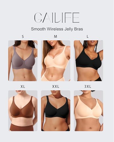 Image of Gailife Deep V Bras for Women No Underwire Wireless Push Up Bra Seamless Plunge Bralette Comfort Supportive Bra Full Coverage -Desert-Leopard,M