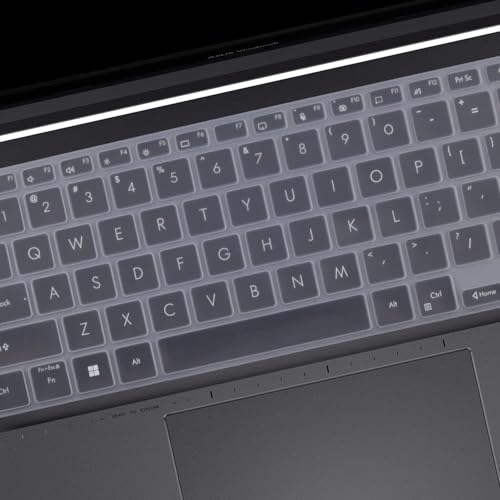Image of RAYA Silicone Keyboard Skin Cover for ASUS Vivobook 14 OLED (X1404 / M1405) & Vivobook S 14 Flip (TP3402 / TN3402) & VivoBook S 14 OLED (S3402) & ASUS Zenbook 14 OLED (UM3402) Laptop (Clear)