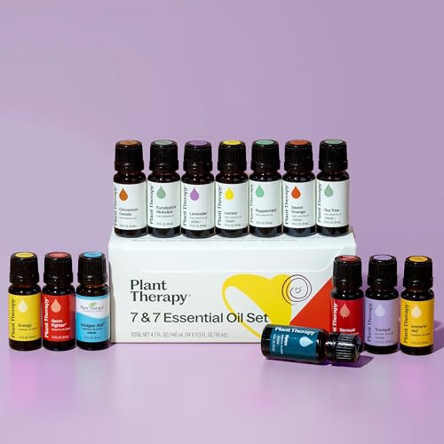Plant Therapy 7 & 7 Essential Oils Set 7 Single Oils: Lavender, Peppermint & More, 7 Synergy Blends 100% Pure, Undiluted, Natural Aromatherapy, Therapeutic Grade 10 mL (1/3 oz)