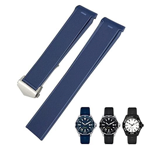 TTUCFA 20mm 22mm Black Silicone Watch Strap - Image 2