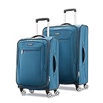 Samsonite Ascella X Softside Expandable Luggage with Spinners, Teal, 2PC SET (Carry-on/Medium)