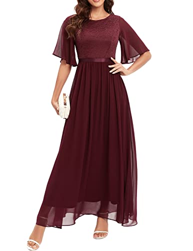 Bbonlinedress Abendkleider elegant für Hochzeit Spitzen Chiffon Ärmel...