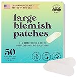 LivaClean 50CT Large Hydrocolloid Acne Patches - for Pore Spots Nose Face Cystic Pimple Zit Patch - Big Pimple Patches Hydrocolloid Bandages Strips Stickers Zit Patch XL