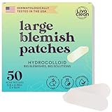 50 CT Grands Patchs Anti Boutons pour Visage, Nez, Points Noirs et Pores   Patchs XL Anti Imperfections, Patch Anti Acné pour Menton, Front et Corps   Bandes Hydrocolloïdes pour Acné   Grands Autocoll