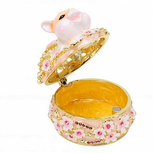 Boîte à Bijoux Chiot Émail Rangement Compact Petit Chien Organisateur Souvenirs