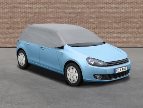 APA 16185 Halbgarage Auto, Autoabdeckung, Autoplane, Recyceltes Polythylen, Witterungsbeständig, Grau, Größe S, Umfang 7,6 m