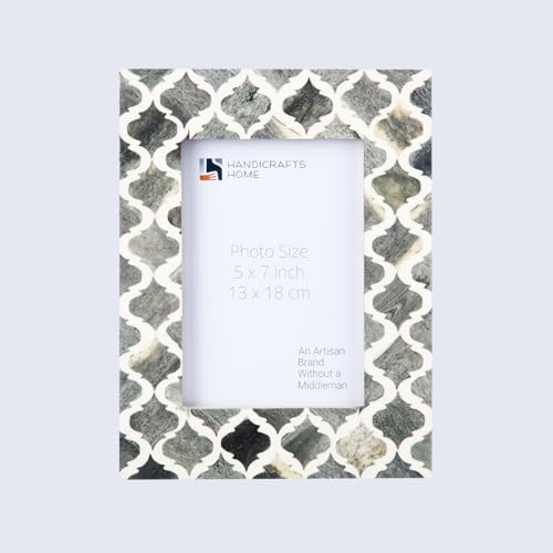 Handicrafts Home Grey & White 5x7 Picture Frame, Handmade Bone