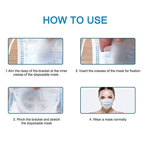 3D Mask Bracket, Silicone Mask Inner Support Frame for Lipstick Protection Reusable Washable Soft Comfortable Face Mask Cool Bracket (10PCS) - Thumbnail 4