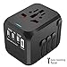 Produktbild licheers Universal Reiseadapter, Reisetecker mit 1 Typ-C und 3 USB-Anschlüsse für weltweit über 200 Länder wie die USA, Italien, England, Australien, Thailand, Indien und mehr
