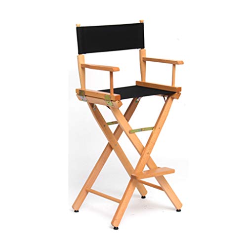 Beech Folding Chair Portable Director Chair Canvas Seat and Backrest 100KG Load-Bearing Non-Slip Foot Pad Easy to Carry Hand-Made Multifunctional