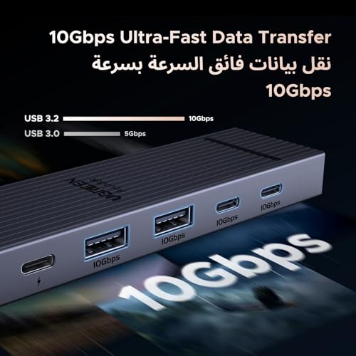 UGREEN USB C Hub 6 in 1with 4K HDMI, 10Gbps Type A & C Data, 100W PD