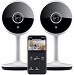 Geeni Vivid Caméra de sécurité intelligente d'intérieur – HD Caméra Live Stream pour la surveillance intérieure avec vision nocturne, 2-Way Audio, Support flexible, Micro SD Fente, détection des mouvements & Contrôle de l'application – 2Pack, blanc