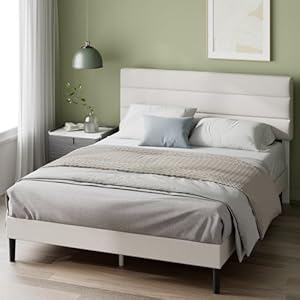 Zinus Piper Bett 180x200 Dunkelgrau/Off White