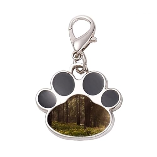 DIYthinker?Dark Forestry Science Nature Scenery Pet Tag Keychain Dog Cat ID