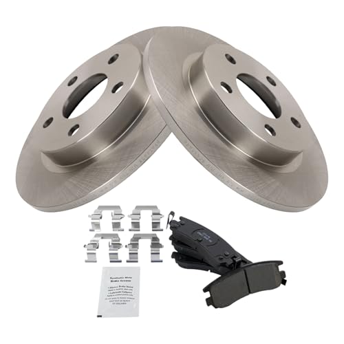 Image of TRQ Rear Brake Pad and Rotor Set Ceramic Compatible with 2000-2005 Buick LeSabre Park Avenue Pontiac Bonneville 2001-2002 Cadillac Eldorado 2001-2003 Oldsmobile Aurora