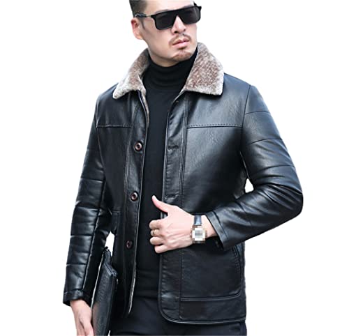 Manteau en cuir homme business doudoune chaude pour l'hiver de style décontracté