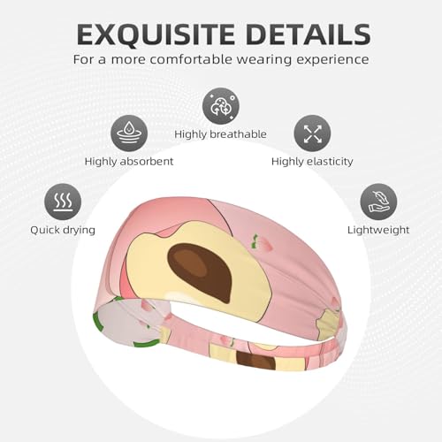 Cartoon Peach Sports Headband Highly Elastic Breathable Lightweight and Durable for Running Fitness Yoga Cycling4