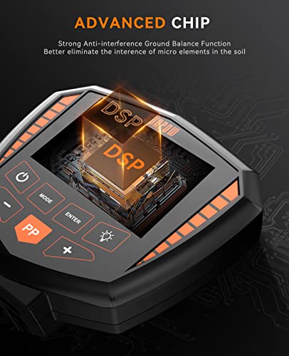 SUNPOW Metal Detectors for Adults Professional, High Accuracy Metal Detector, Strong Anti-Interference, IP68 Waterproof Coil, Identify 9 Types of Metals, 10 Inch Detection Depth, 5 Modes (OT-MD07)