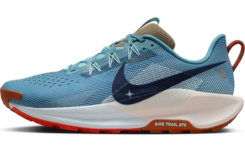 Nike Men's Reactx Pegasus Trail 5 Running Shoe, Denim Turq Midnight Navy Glacier Blue, 7.5 UK