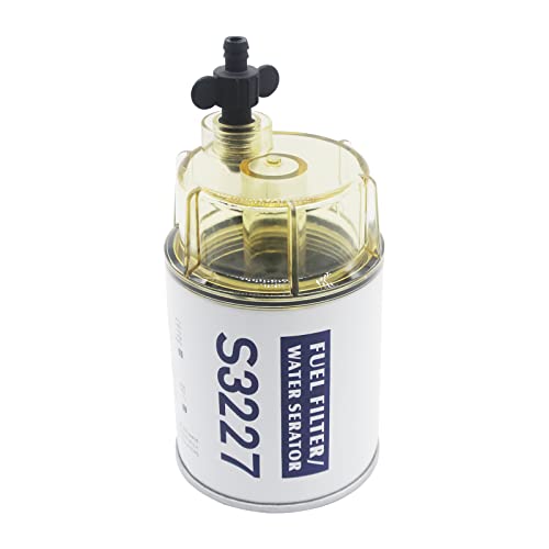 S3227 Fuel Filter Water Separator With Clear Bowl Assembly Replacement For Marine Outboard Motor Mercury Replaces 18-7948, 9-37882, 320R, 490R-Rac-01, 18-7922, 18-7922-1 #TOP7
