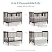 Goldzone 4 in 1 Convertible Baby Crib, Wooden Nursery Cribs Converts into Toddler Bed and Daybed, 3 Adjustable Base, Non-Toxic Finishes, Removable Wheels (Espresso)