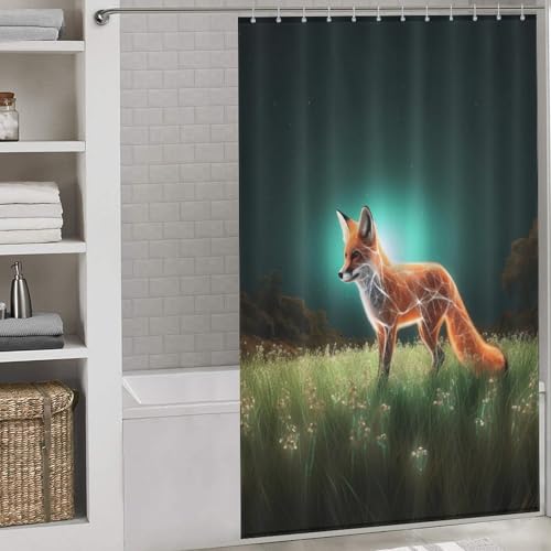 Rideau de douche renard 140x183 cm en tissu polyester imperméable - 2