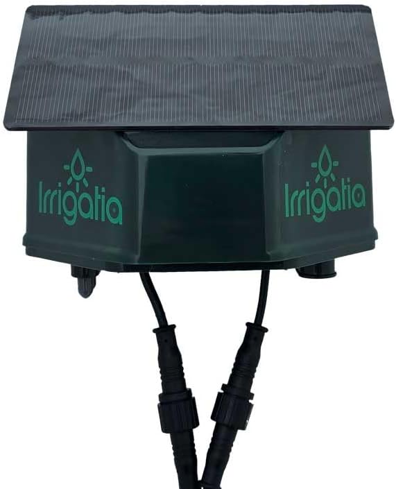 Weather Responsive Solar Powered Irrigation System, Automatic Watering, Water between 18 and 36 plants, 15m Tubing, includes 20 drippers, stakes and T pieces. (IRR-SOL-C18Q, 18)