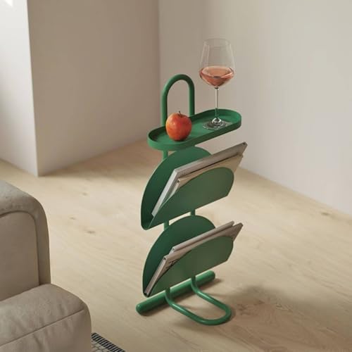 Mesa auxiliar con revistero para decorar tu dormitorio o balcon verde 4
