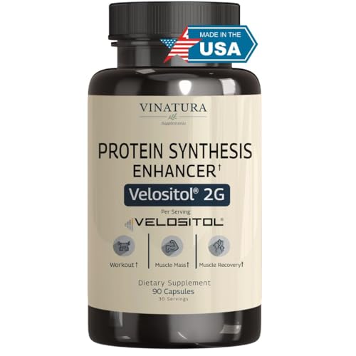 VINATURA Velositol Supplements - Protein Synthesis Enhancer for Strength and Muscle Support for Men and Women 90 Capsules