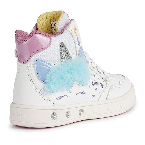 Geox J Skylin Girl, Scarpe Da Ginnastica, Bambine E Ragazze, White Multicolor, 29 Eu - 7