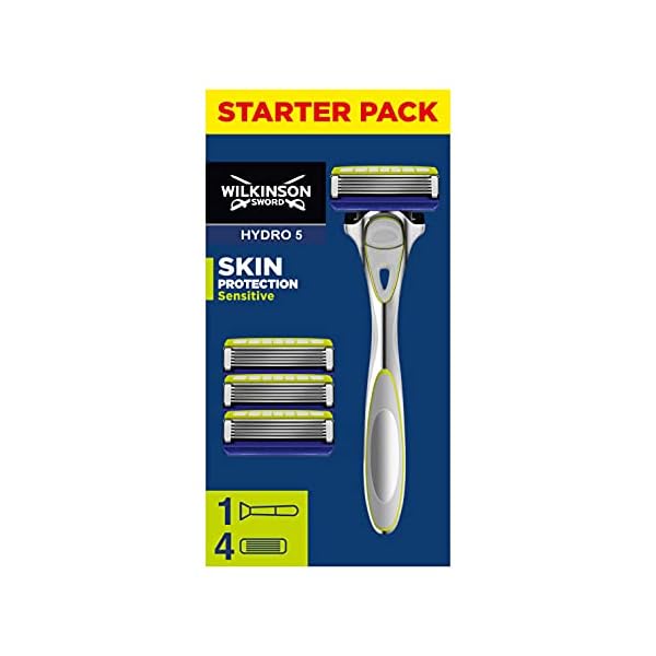 Wilkinson Sword Hydro 5 Skin Protection Sensitive Herrenrasierer mit 3 Ersatzklingen