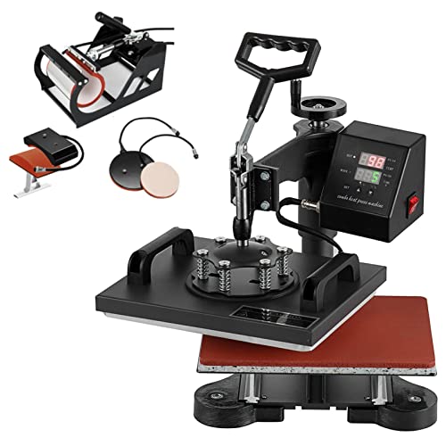 Image of Heat Press Machine for T-Shirt/Cap/Mug/Plate, Dual Digital T-Shirt Sublimation Tool Printing for Garment Mouse Mat 900W